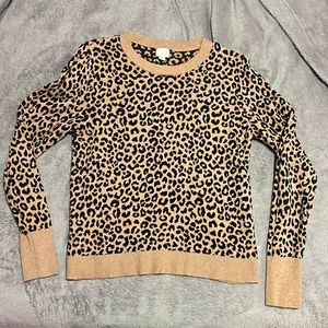 A New Day leopard print sweater, size medium, brown/ black